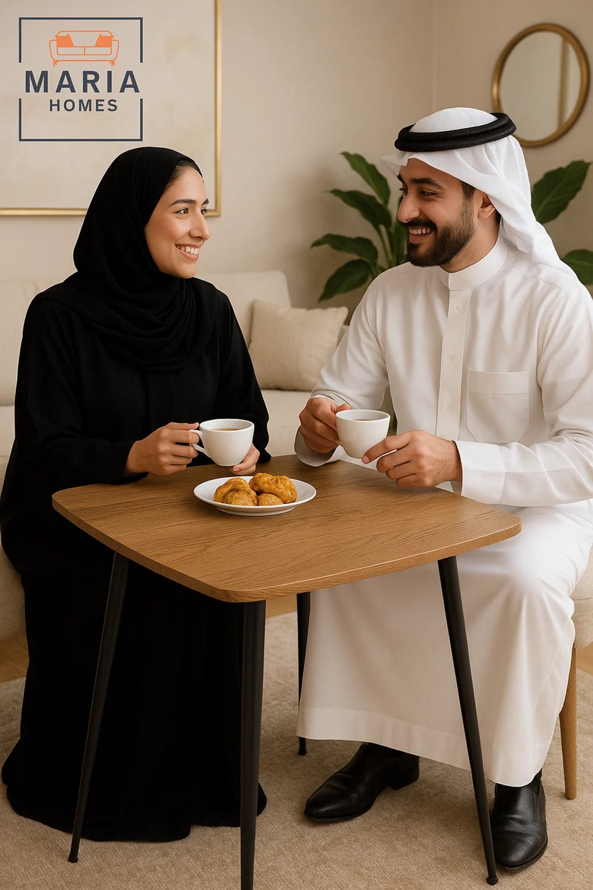 طاولة جانبية مربعة خشبية بأرجل سوداء أنيقة – لمسة نهائية طبيعية