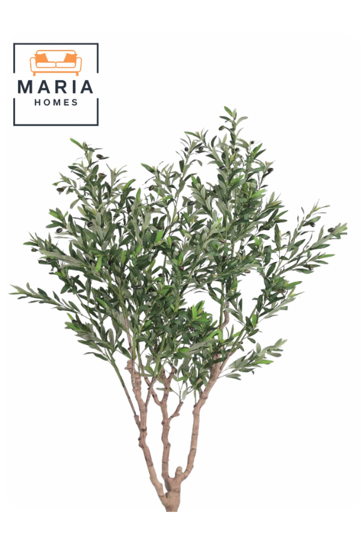 Artificial Olive Tree 210 cm Ð Green Foliage with Gold Plastic Pot for home & office decor