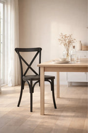 Black Cross Back Wooden Dining Chair 87cm Caf≈Ω Restaurant black cross back Kitchen