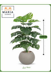 Artificial Monstera Plant 105 cm Ð Decorative Indoor Plant with Gray Pot