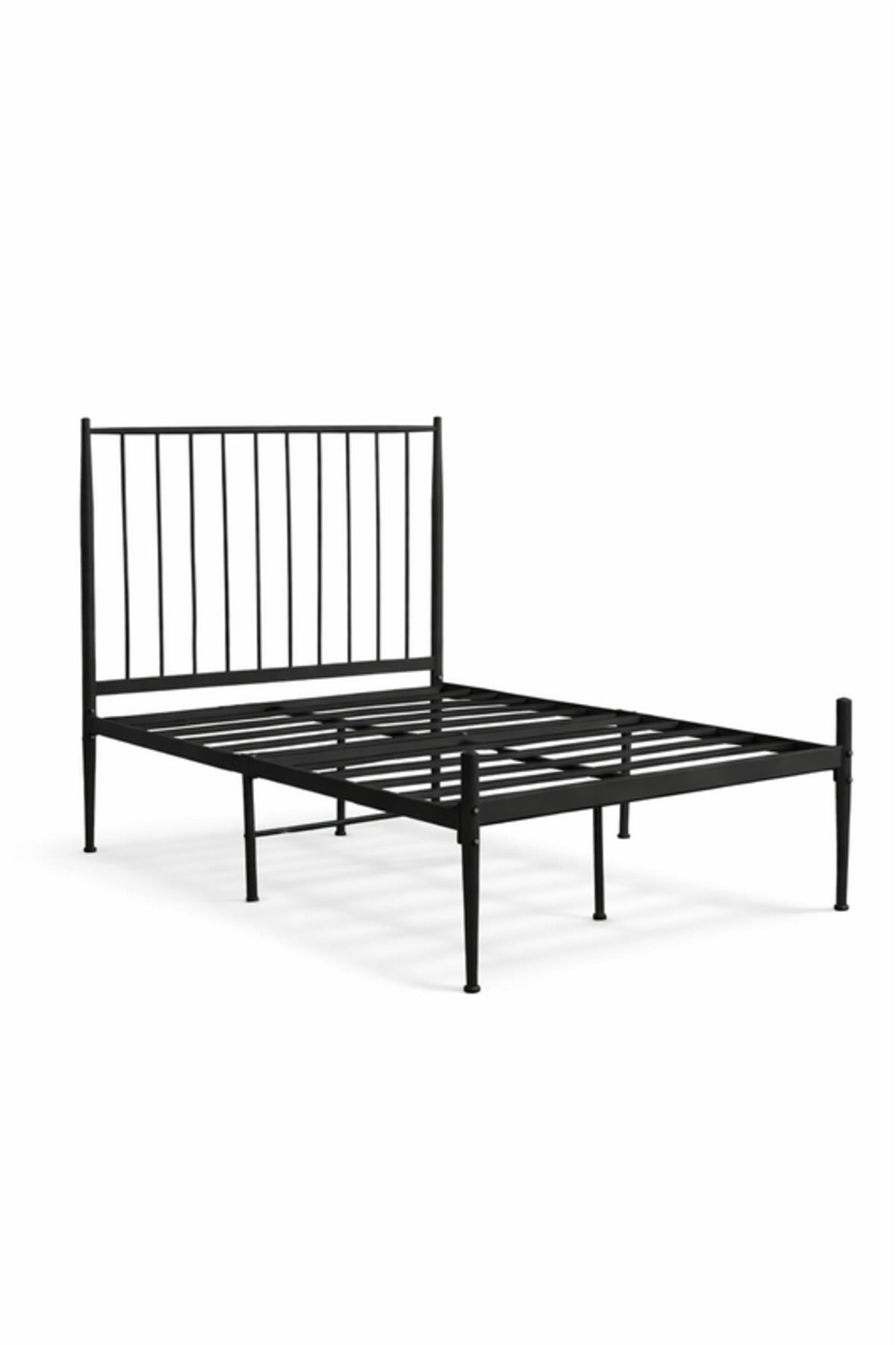 Black Metal Bed Frame with Vertical Headboard black metal bed / Base