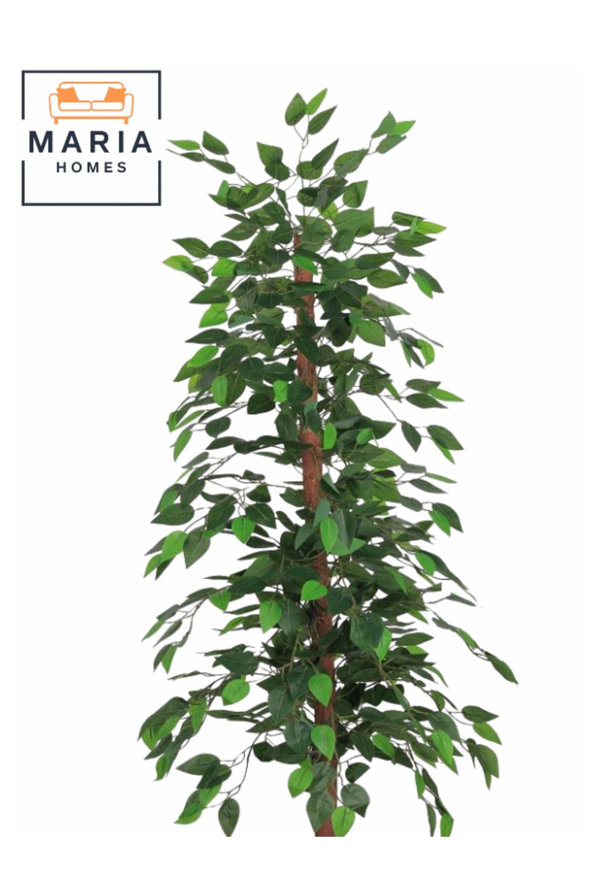 Artificial Ficus Tree 155 cm Ð Decorative Green Plant with Brown Plastic Pot for home and office
