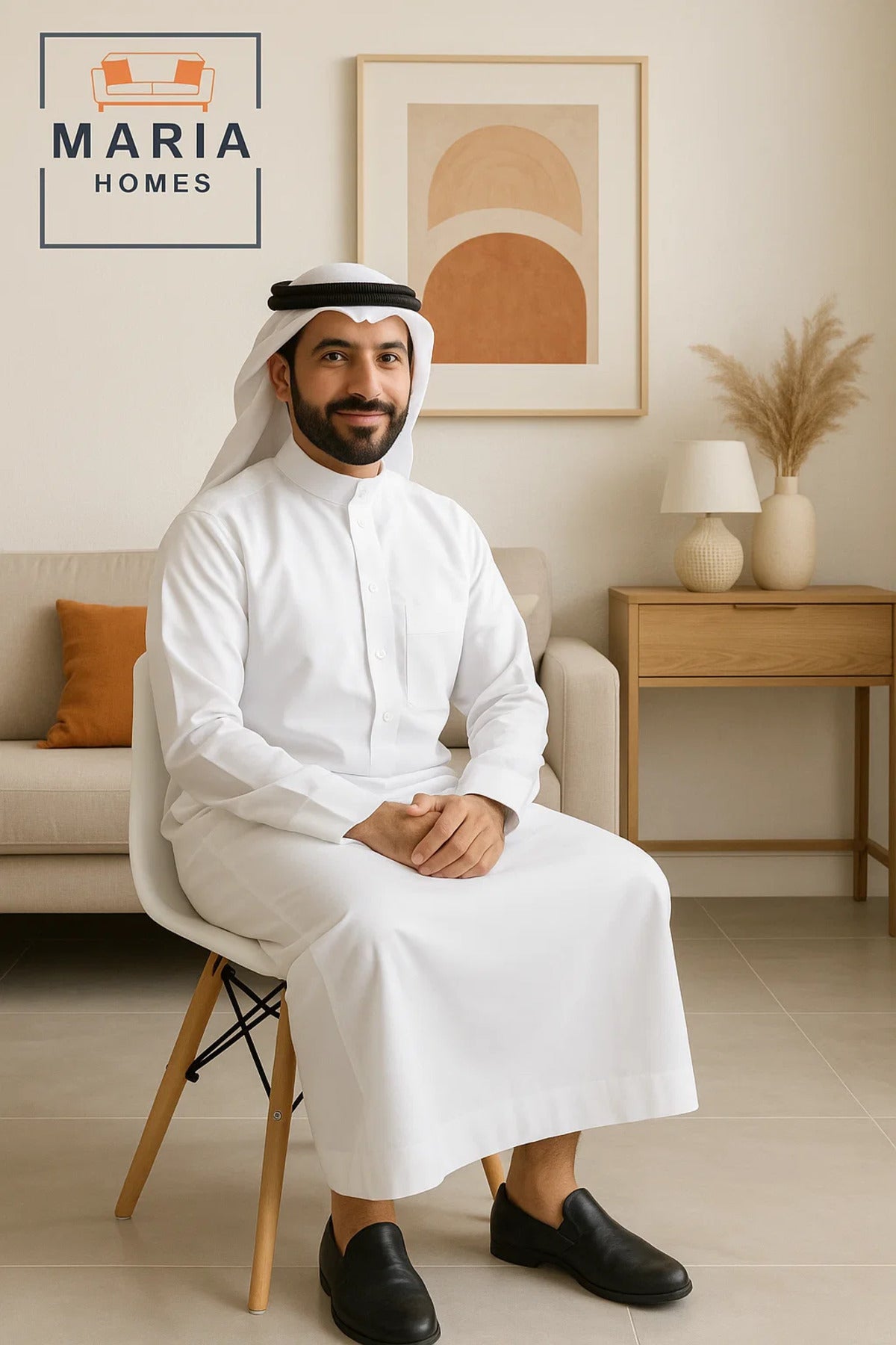 كرسي بلاستيكي عصري قطعة واحدة بأرجل خشبية، مقعد مريح، أبيض - 70 ارتفاع × 40 طول × 40 عرض سم