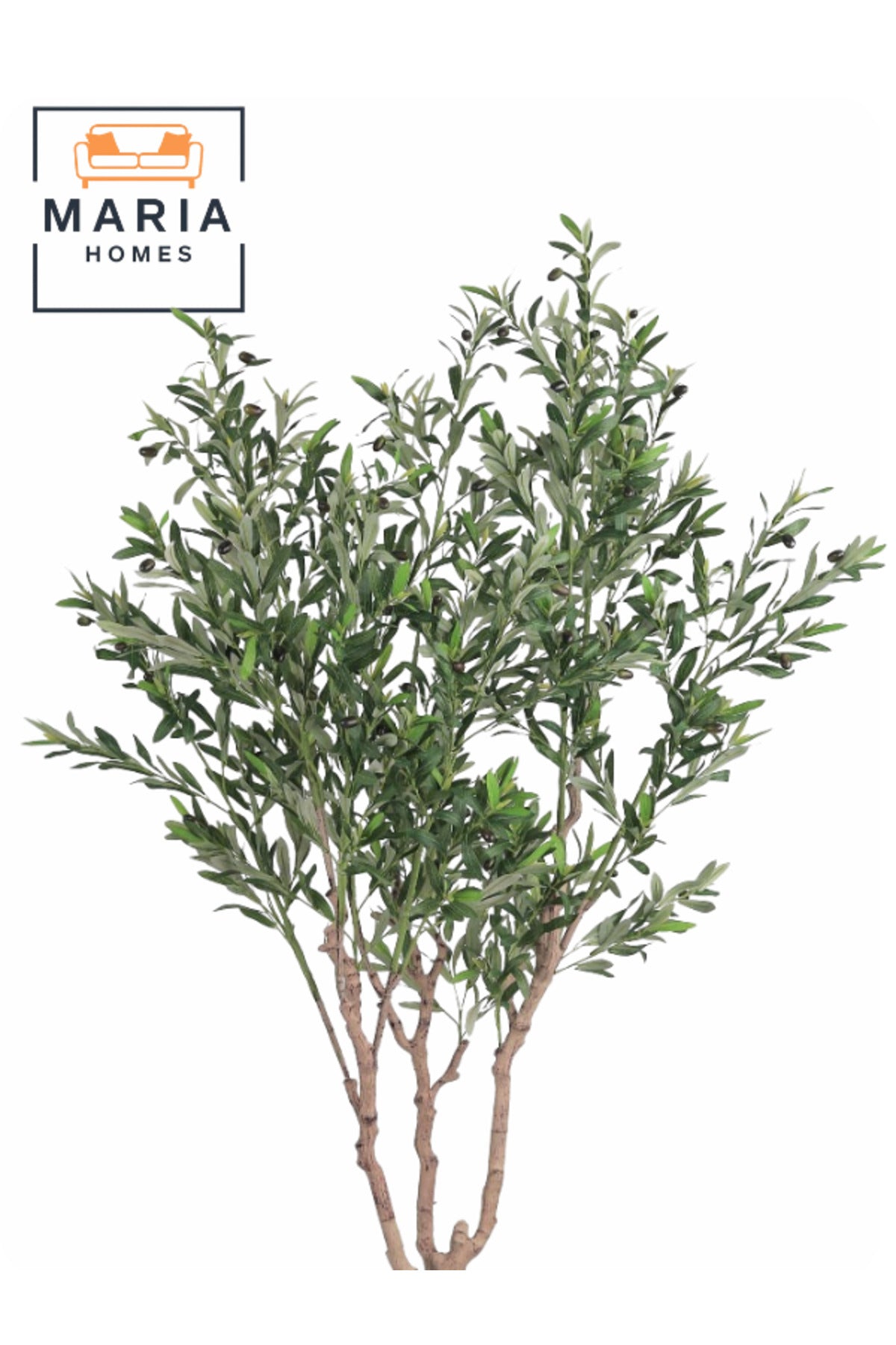 Artificial Olive Tree 200 cm Indoor Decorative Plant with White Plastic Pot for Home & Office decor