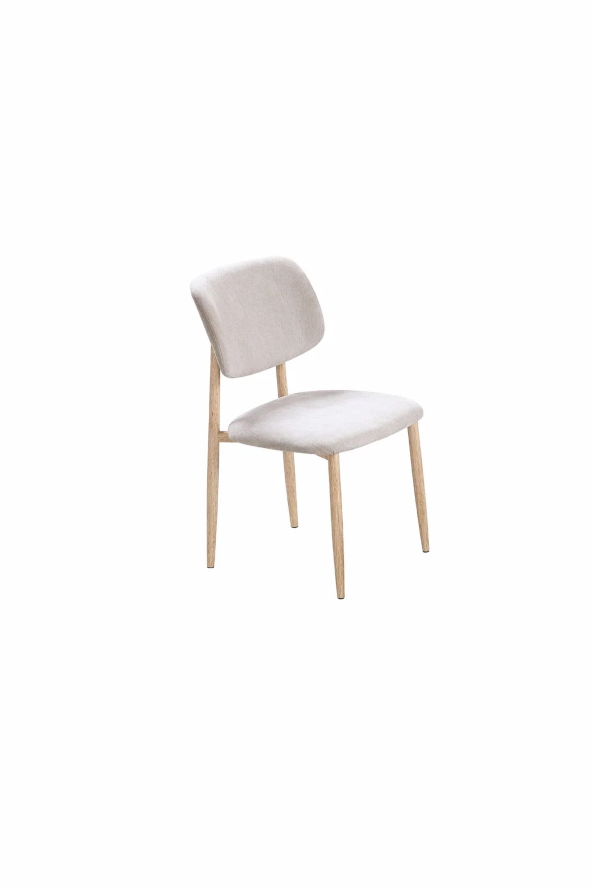 Elegant White Dining Chair with Comfortable Upholstery and Wooden Legs elegant white