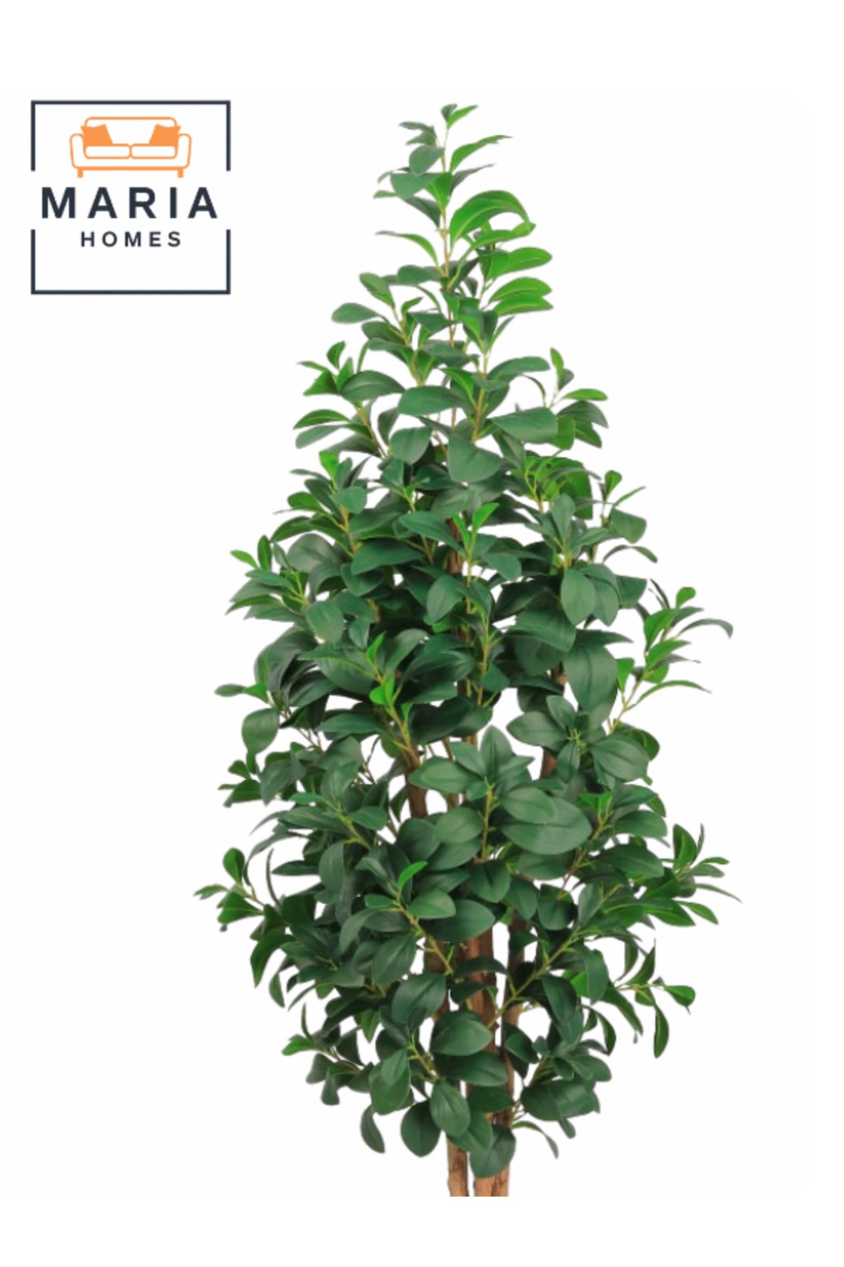Artificial Lemon Leaf Tree 165 cm Ð Green Foliage in Grey Plastic Pot for home decor