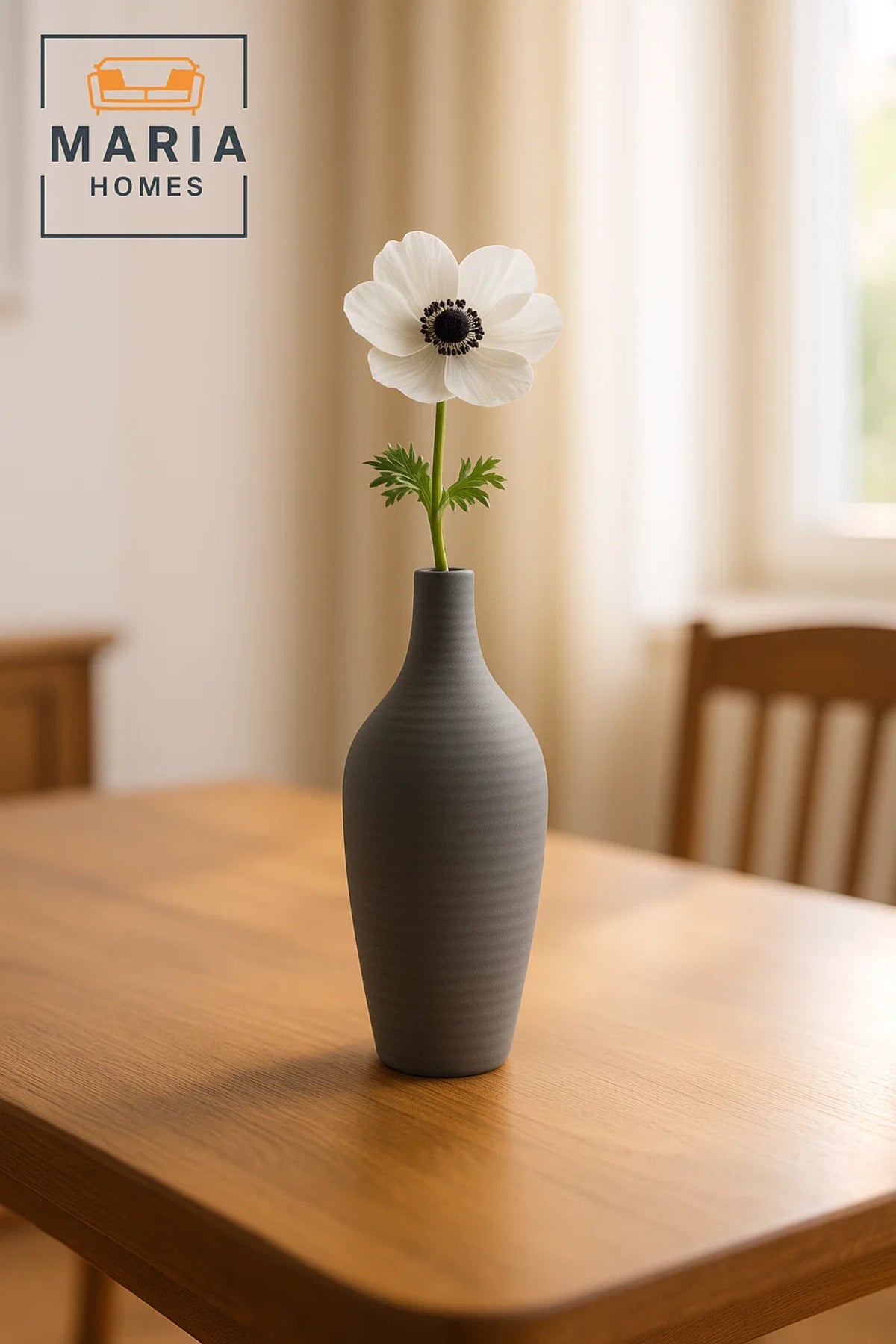 Modern Grey Decorative Vase √ê Ceramic Table Vase for Home and Office Decor
