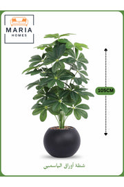 Artificial Jasmine Leaf Plant 105 cm Ð Decorative Indoor Plant Black with silver Pot