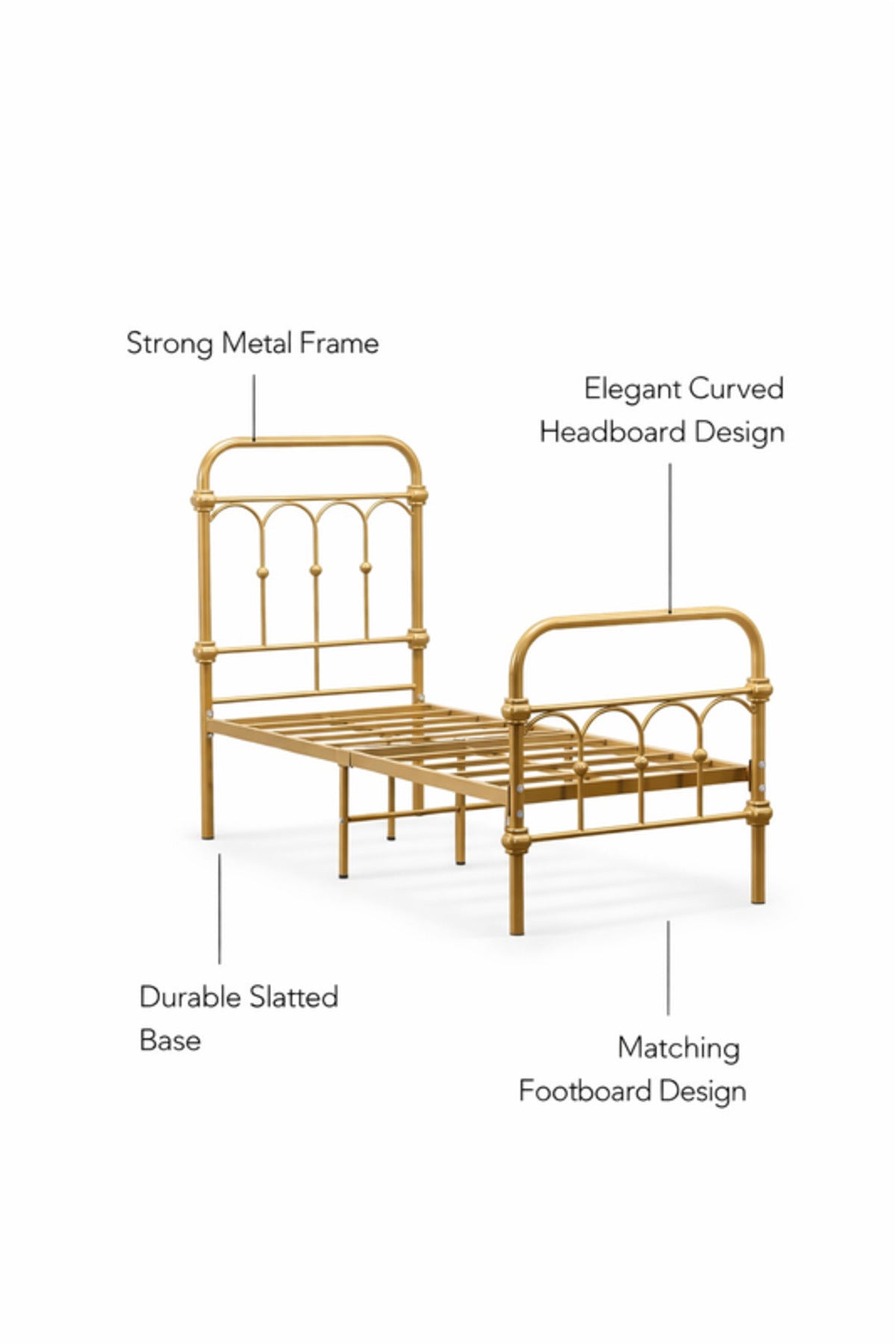 Gold Metal Kids Bed Frame elegant touch to your child√ïs bedroom with this gold metal