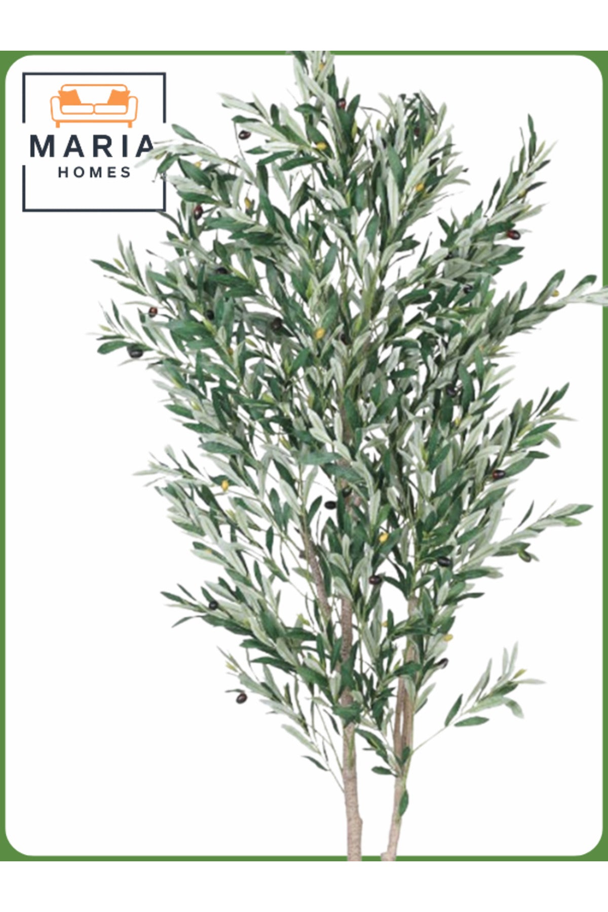 Artificial Olive Tree 205 Cm Ð Tall Indoor Plant With Brown Siver Dot Plastic Pot