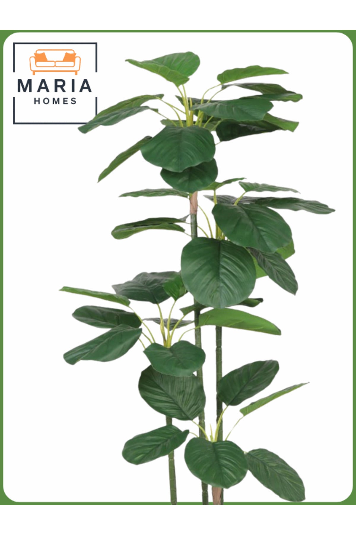Artificial Green Leaf Tree 120 cm Ð Indoor Decorative Plant with Black Pot