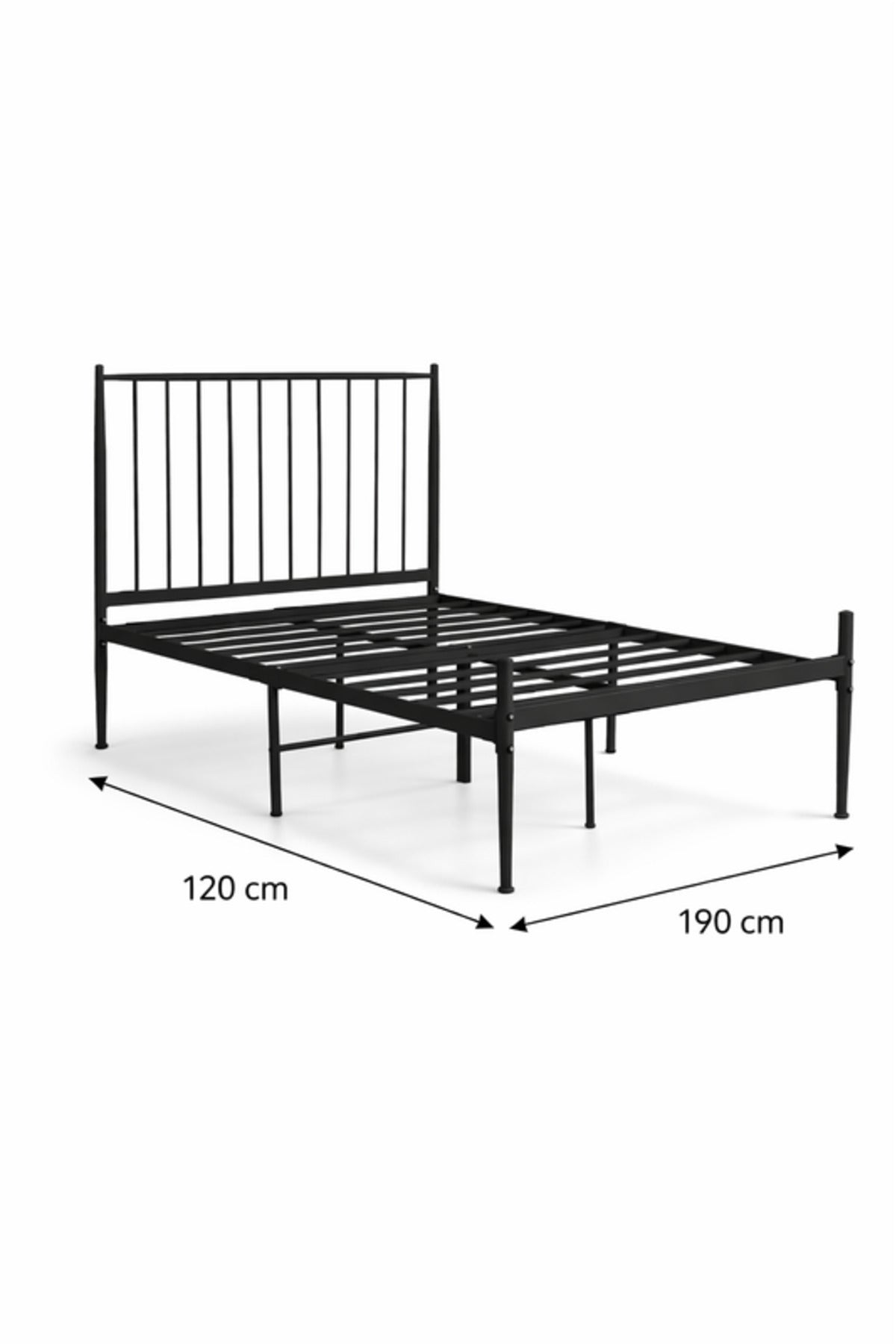 Black Metal Bed Frame with Vertical Headboard black metal bed / Base