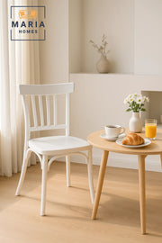 WHITE Plastic Slat Back Chair √ê Modern Stackable Armless Dining Chair for Indoor & Outdoor Use