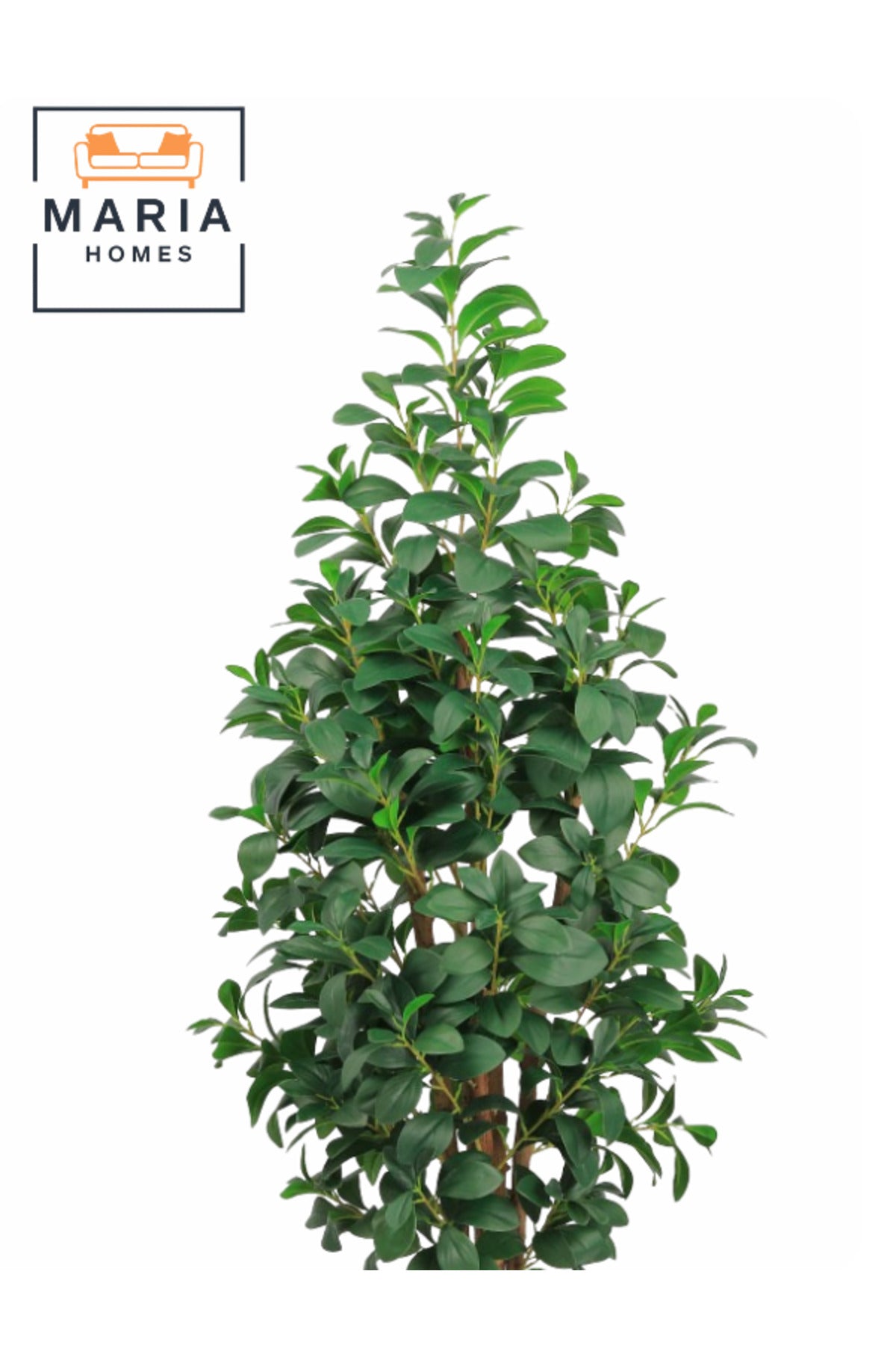Artificial Lemon Leaf Tree 165 cm Ð Green Foliage in Round Grey Plastic Pot for home decor