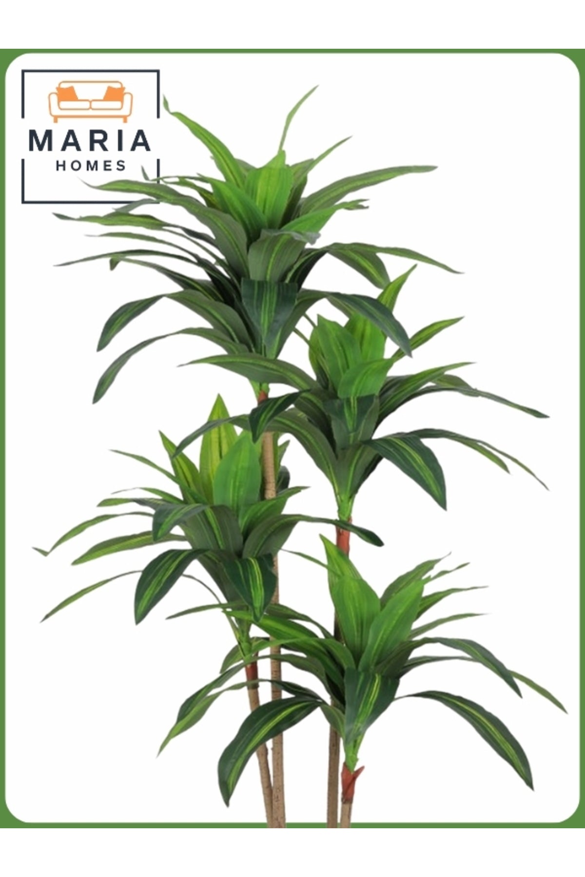 Artificial Corn Leaf Tree 145 cm Ð Indoor Faux Plant with Gray Pot