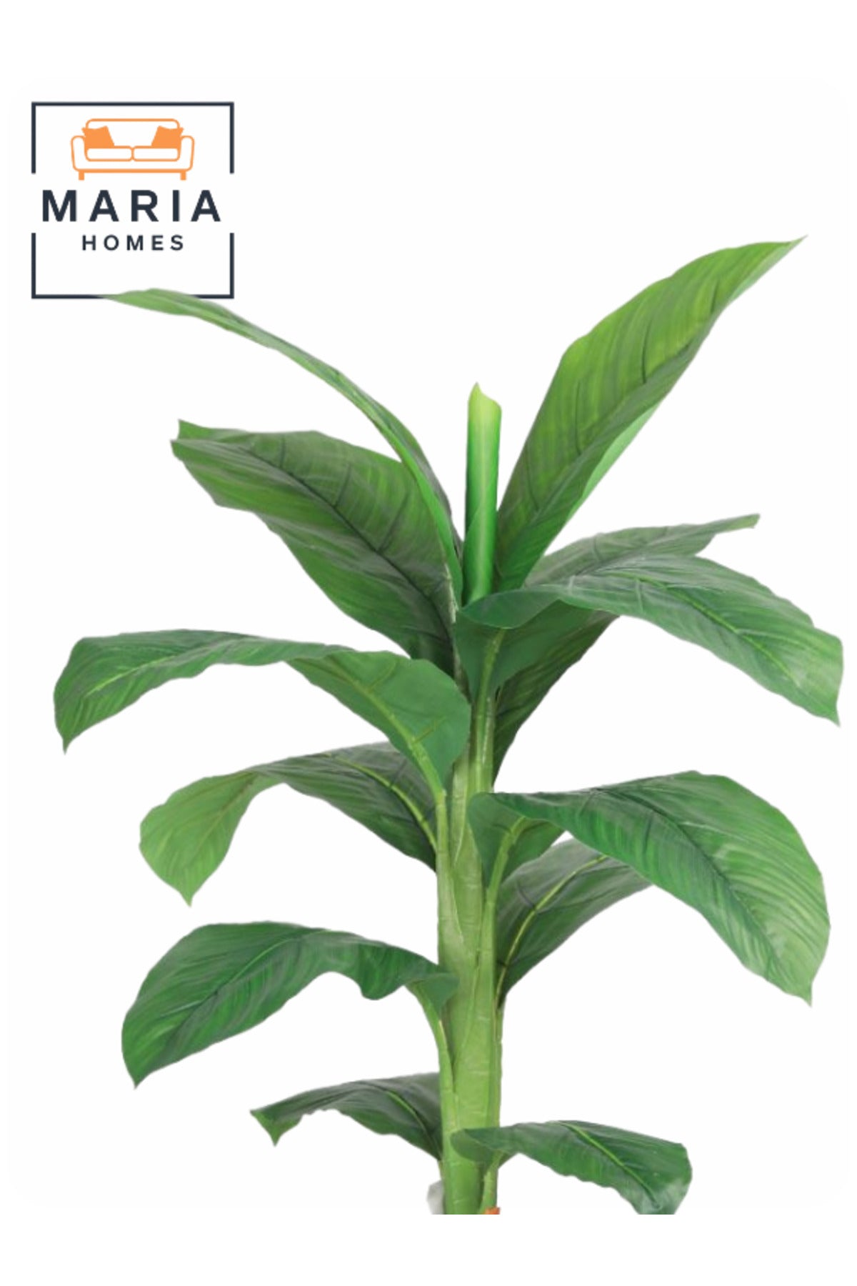 Artificial Banana Leaf Tree 110 cm Ð Indoor Decorative Plant in Grey Pot for home & office