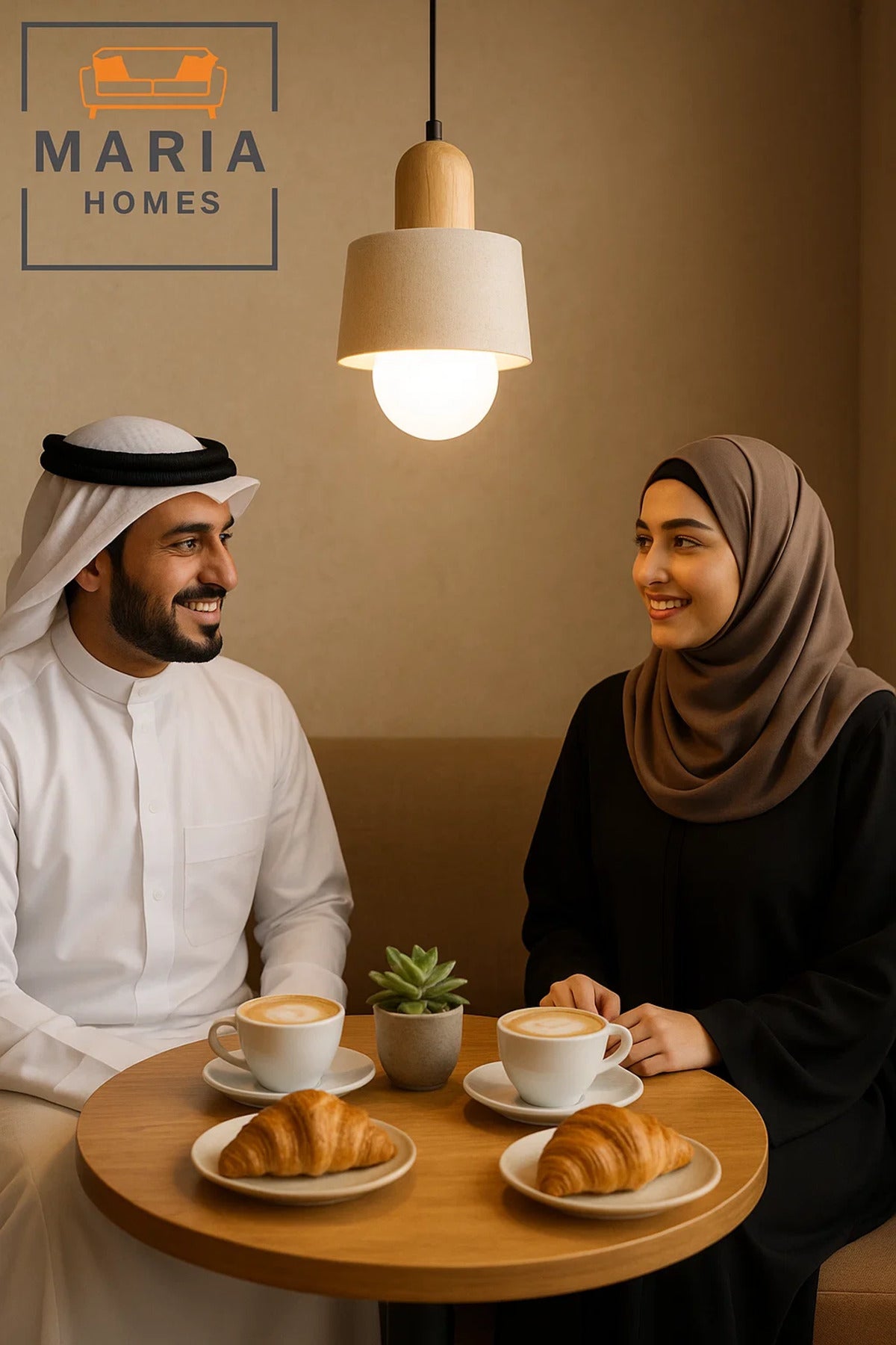ثريا اسطوانية حديثة مع لمسة خشبية