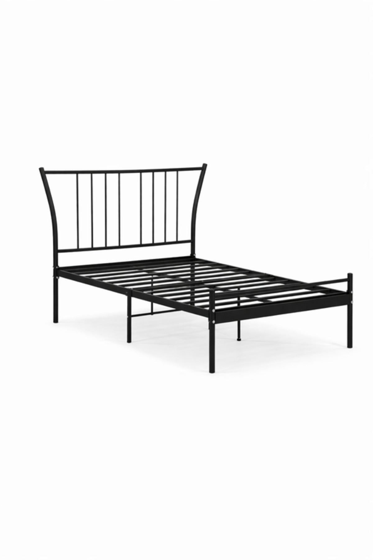 Black Metal Bed Frame with Modern Headboard black metal bed / Base