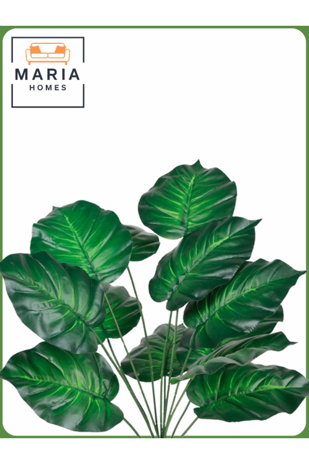 Artificial Green Heart Leaf Plant 55 cm Ð Decorative Indoor Shrub with Gray Pot