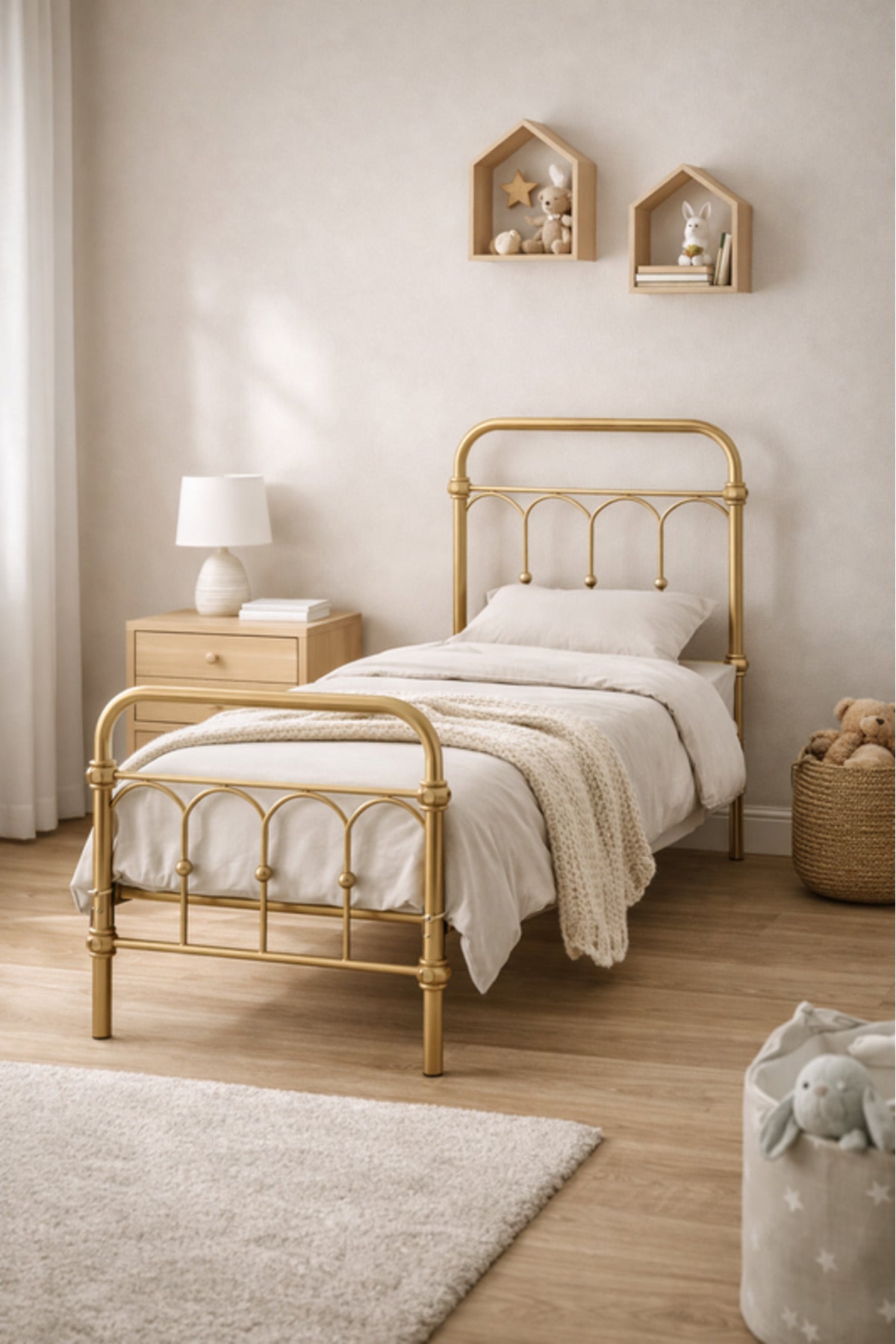 Gold Metal Kids Bed Frame elegant touch to your child√ïs bedroom with this gold metal