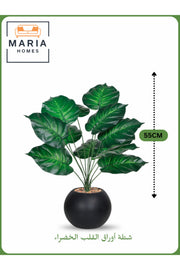 Artificial Heart Leaf Plant 55 cm Ð Compact Indoor Greenery with Black Pot