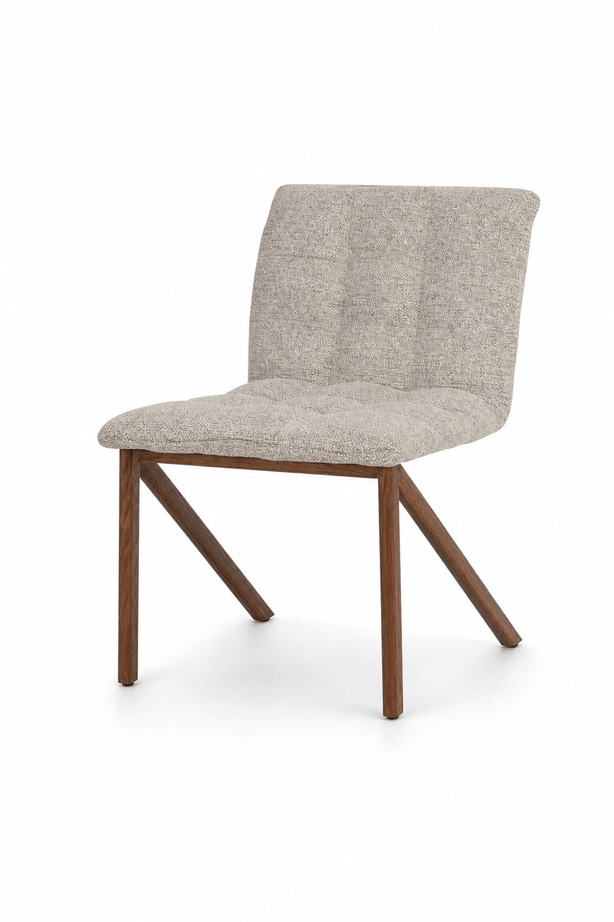 Beige Upholstered Dining Chair with Wood Look Legs for Home Dining and Seating