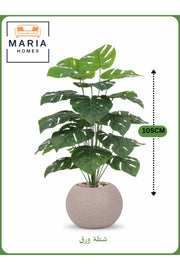 Artificial Monstera Plant 105 cm Ð Decorative Indoor Plant with Beige Pot