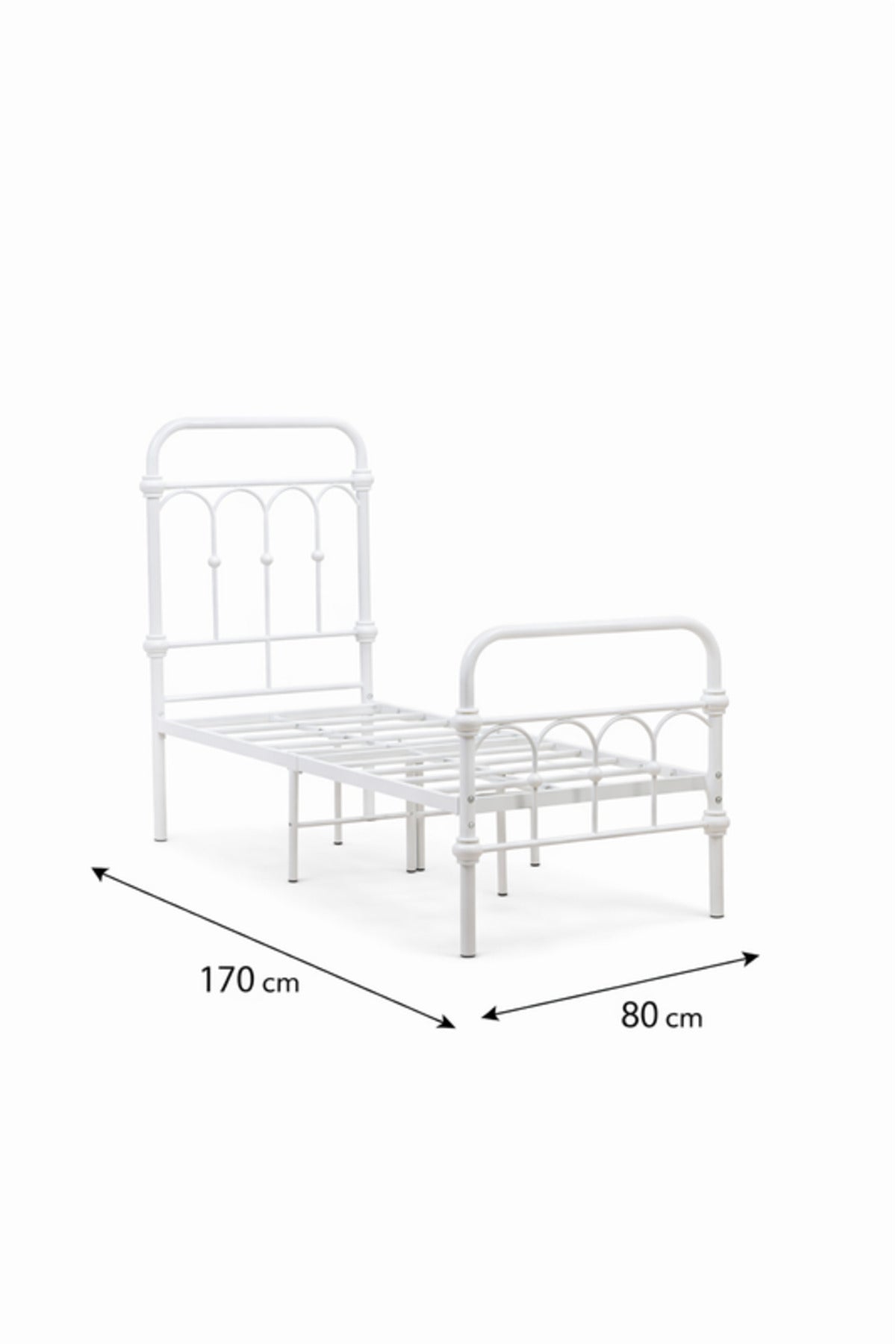 White Metal Kids Bed Frame white metal kids / Base Headboard