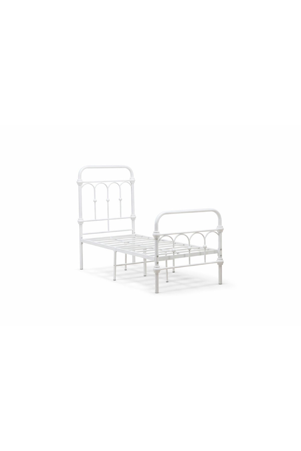 White Metal Kids Bed Frame white metal kids / Base Headboard