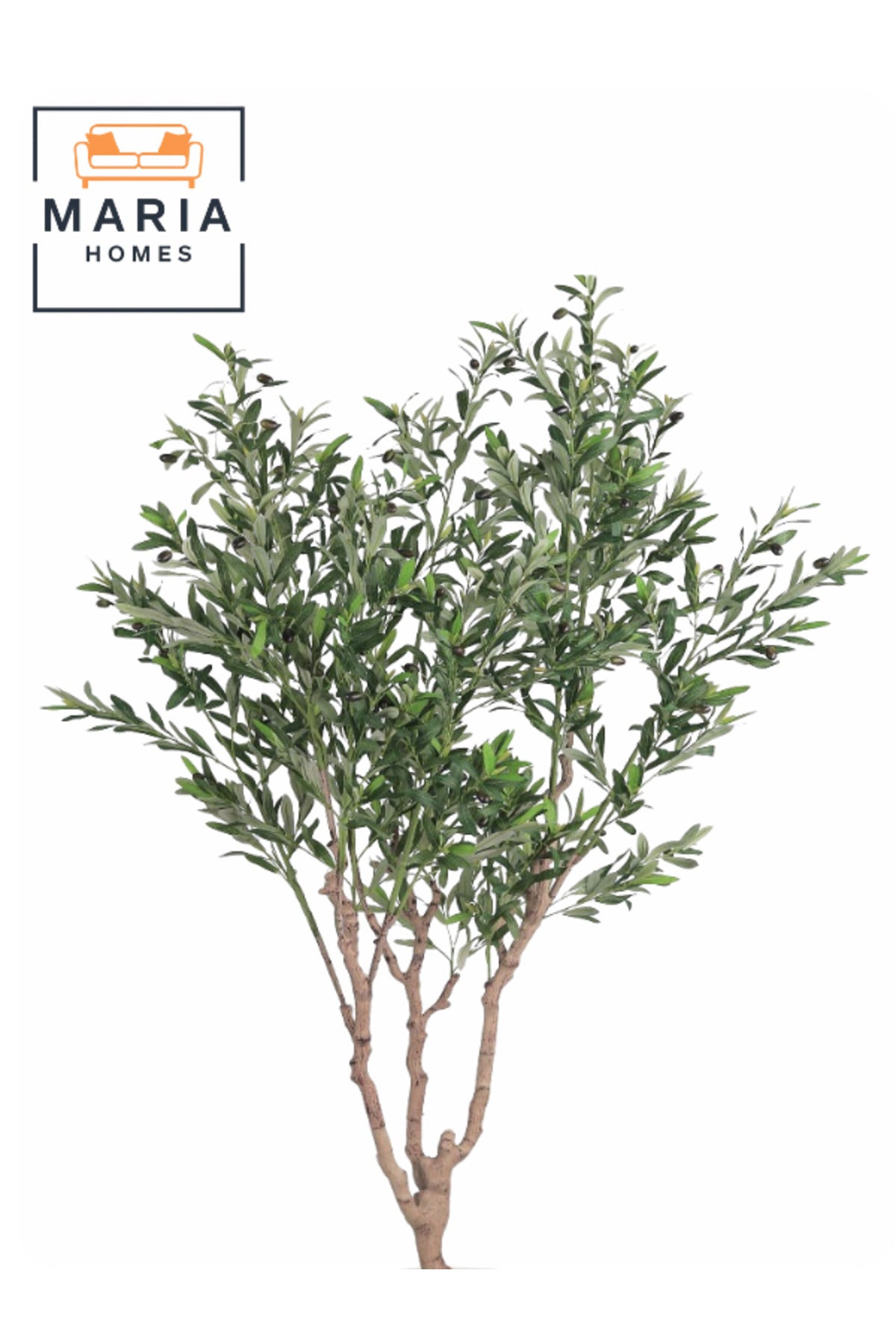 Artificial Olive Tree 210 cm Ð Green Foliage with White Plastic Pot for home & office decor