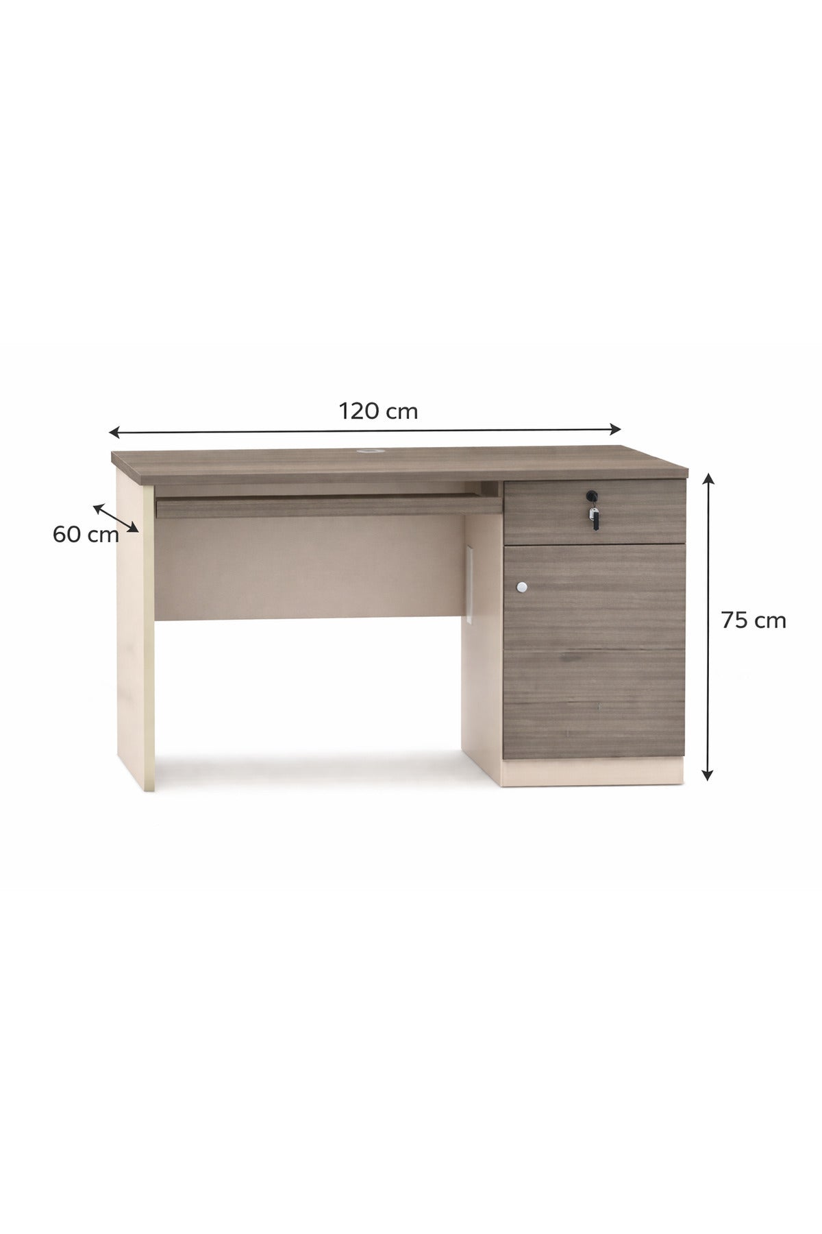 مكتب خشبي داكن للمكتب √ê محطة عمل حديثة مع تخزين √ê 120x60x75 سم