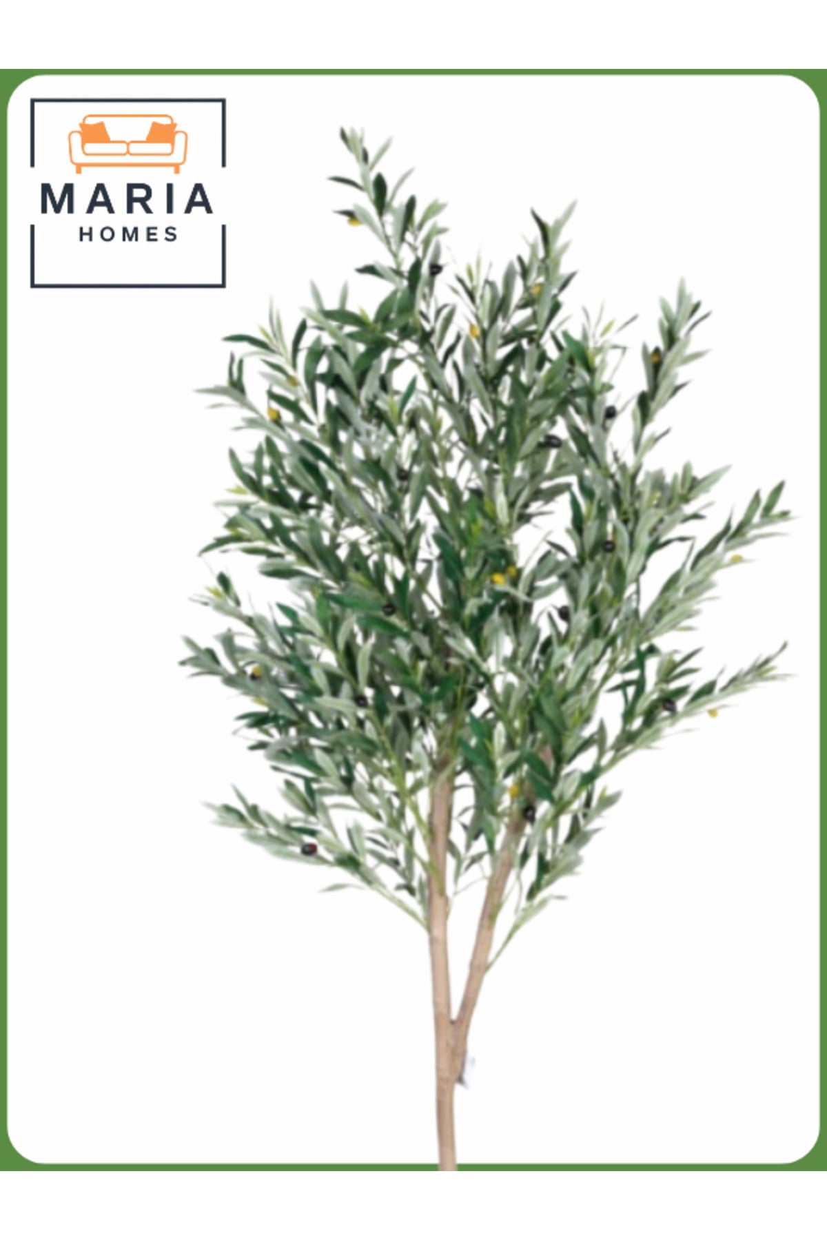Artificial Olive Tree 195 cm Ð Indoor Decorative Plant with YELLOW Plastic Pot