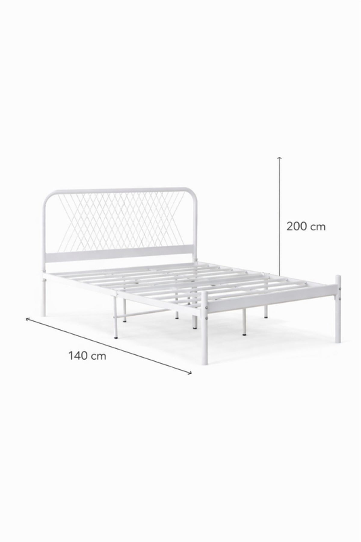 White Metal Bed Frame with Cross Pattern Headboard white metal bed / Base