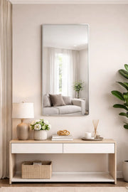 Silver Rectangular Wall Mirror for Bedroom, Bathroom, Dressing & Home D≈Ωcor