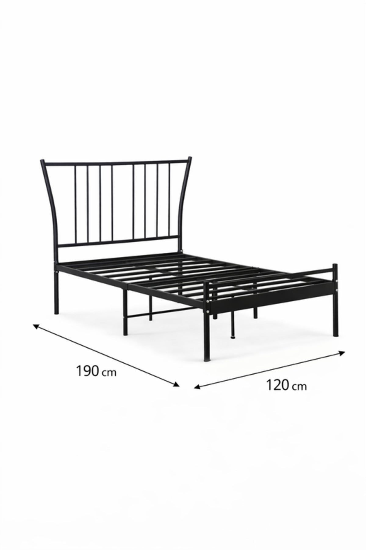 Black Metal Bed Frame with Modern Headboard black metal bed / Base